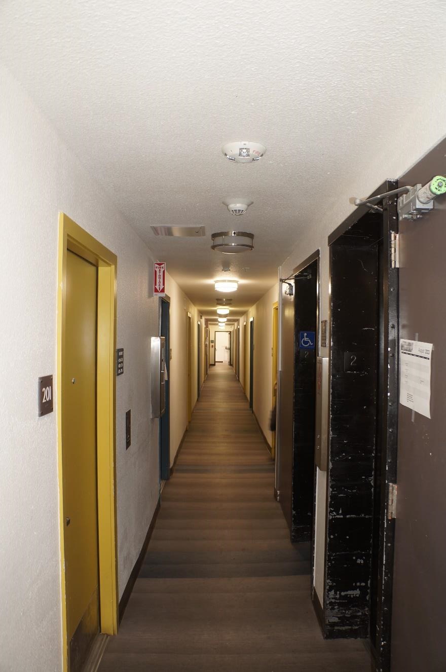 Second floor residential corridor